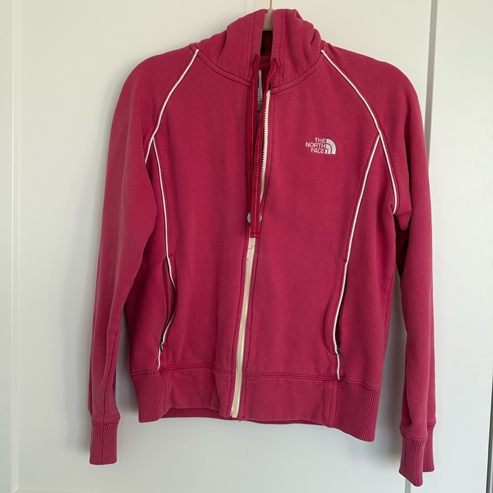 North Face Pink Zip Front Hoodie